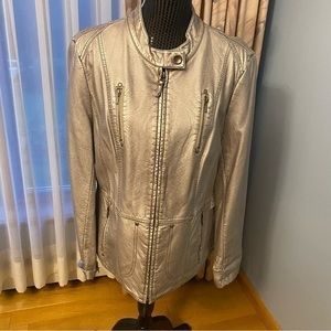 Tribal faux leather jacket